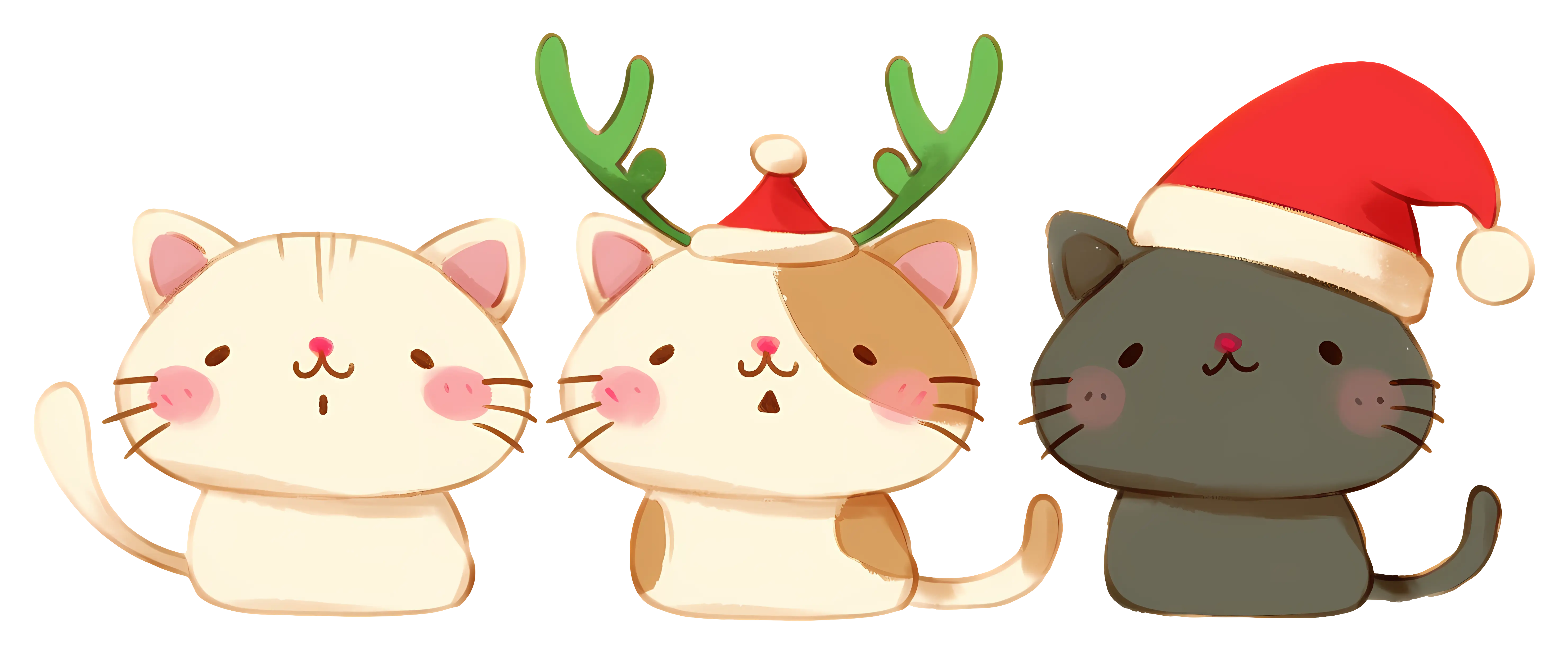 Festive Cartoon Cats with Holiday Accessories