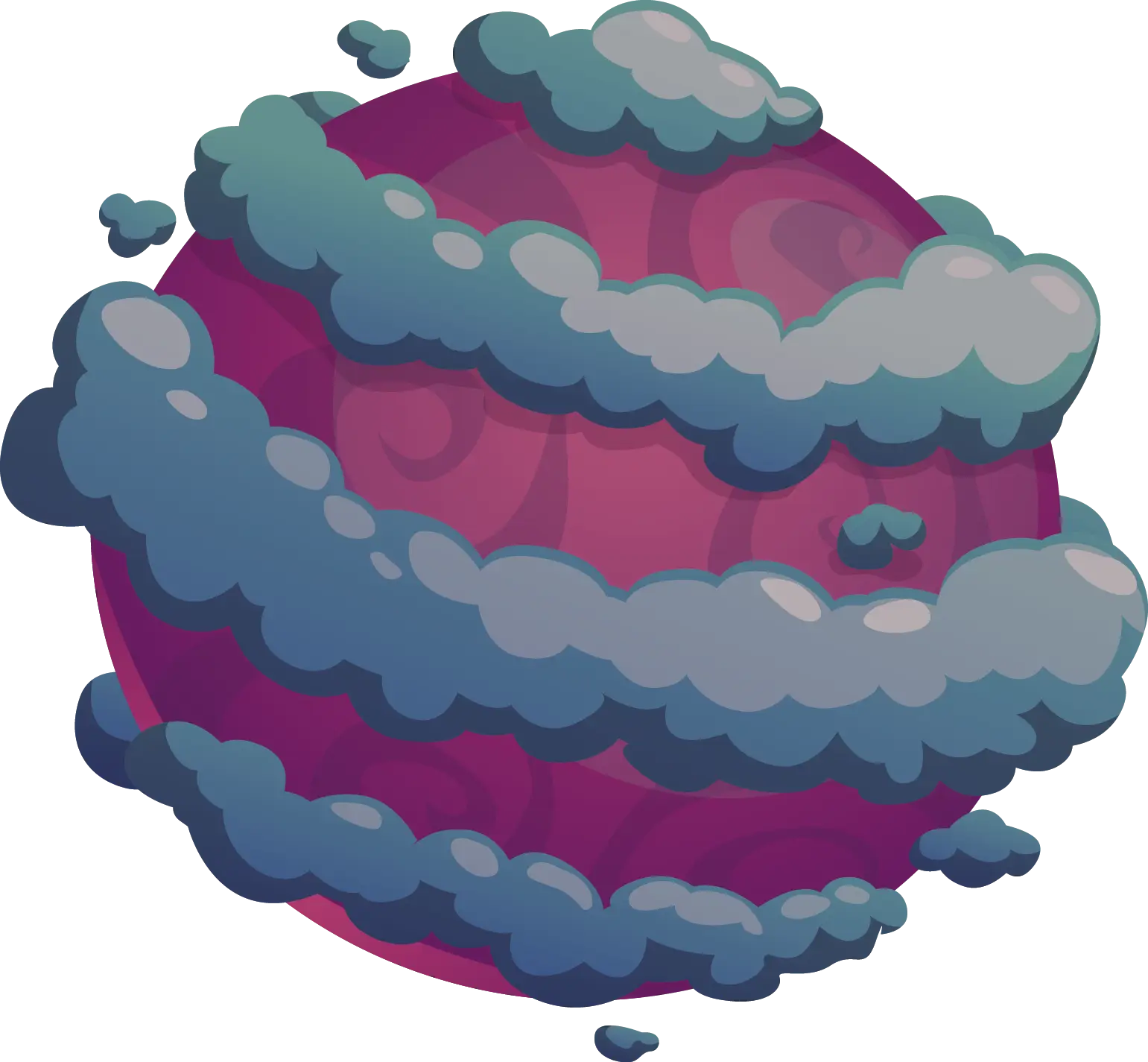 Purple Planet with Clouds