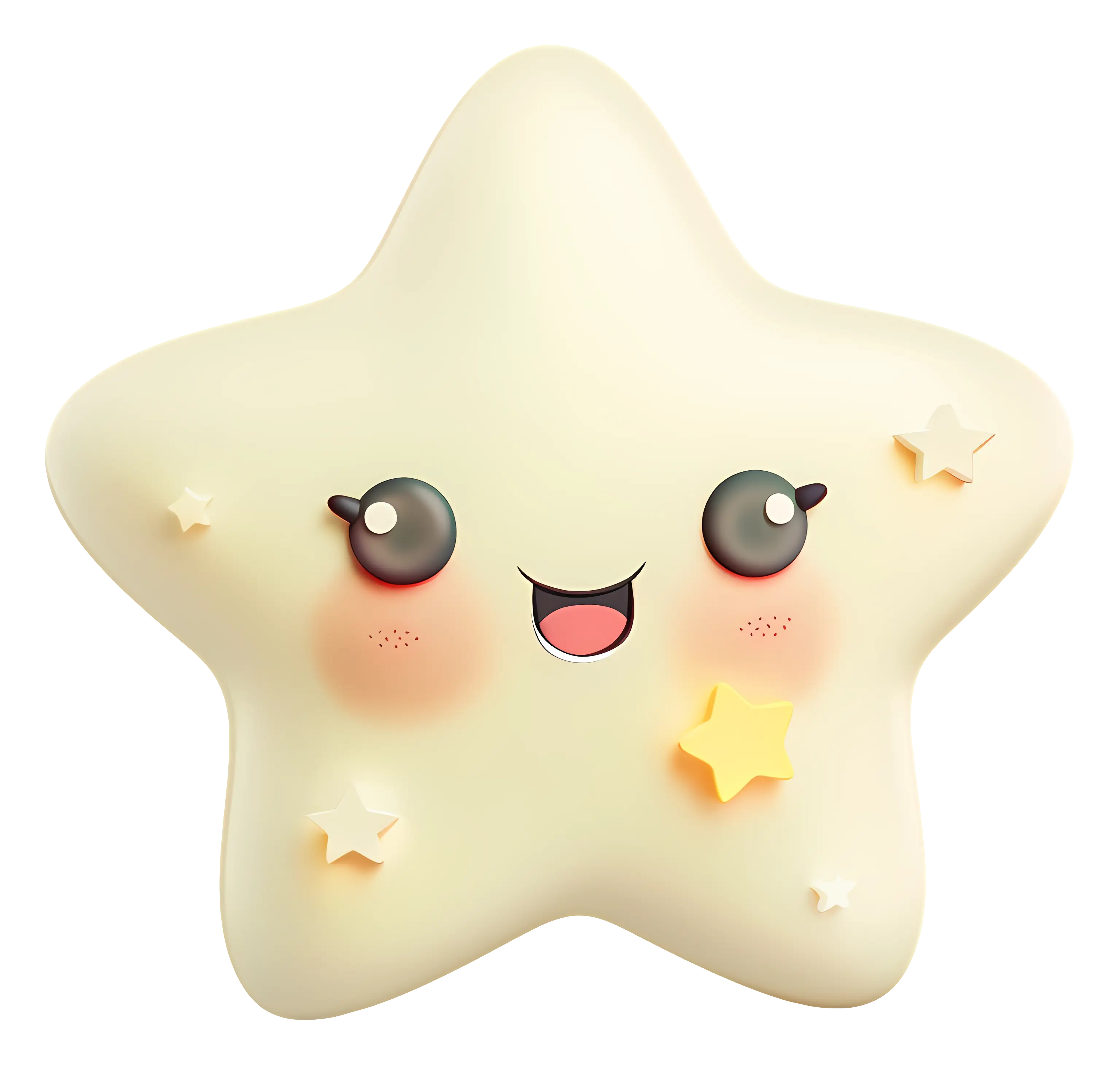 Cute Kawaii Star Emoji with a Cheerful Expression