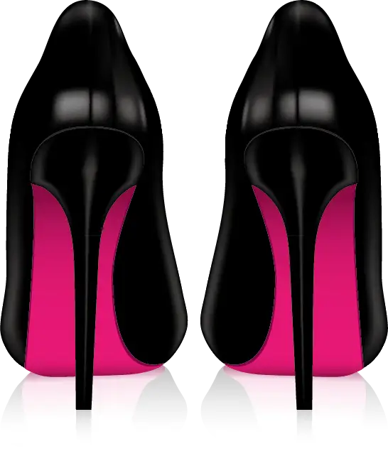 Black High Heels with Pink Soles