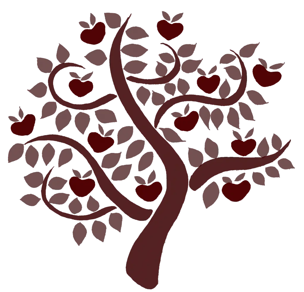 Stylized Tree with Apples Illustration
