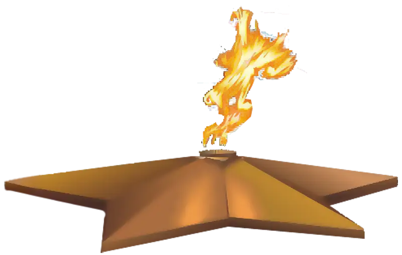 Golden Eternal Flame Memorial Symbol