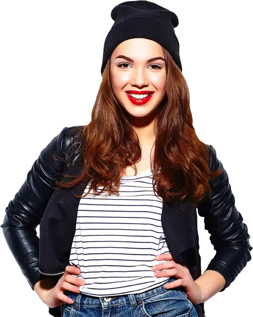 Smiling Woman in Beanie