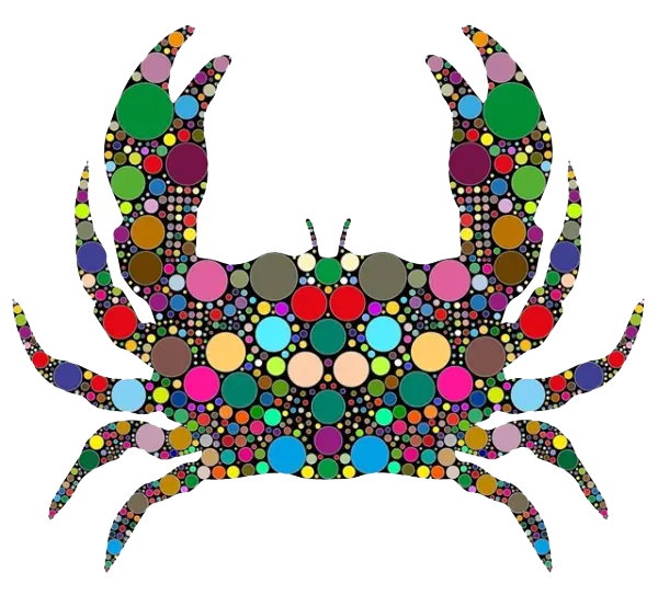 Colorful Dotted Crab Illustration