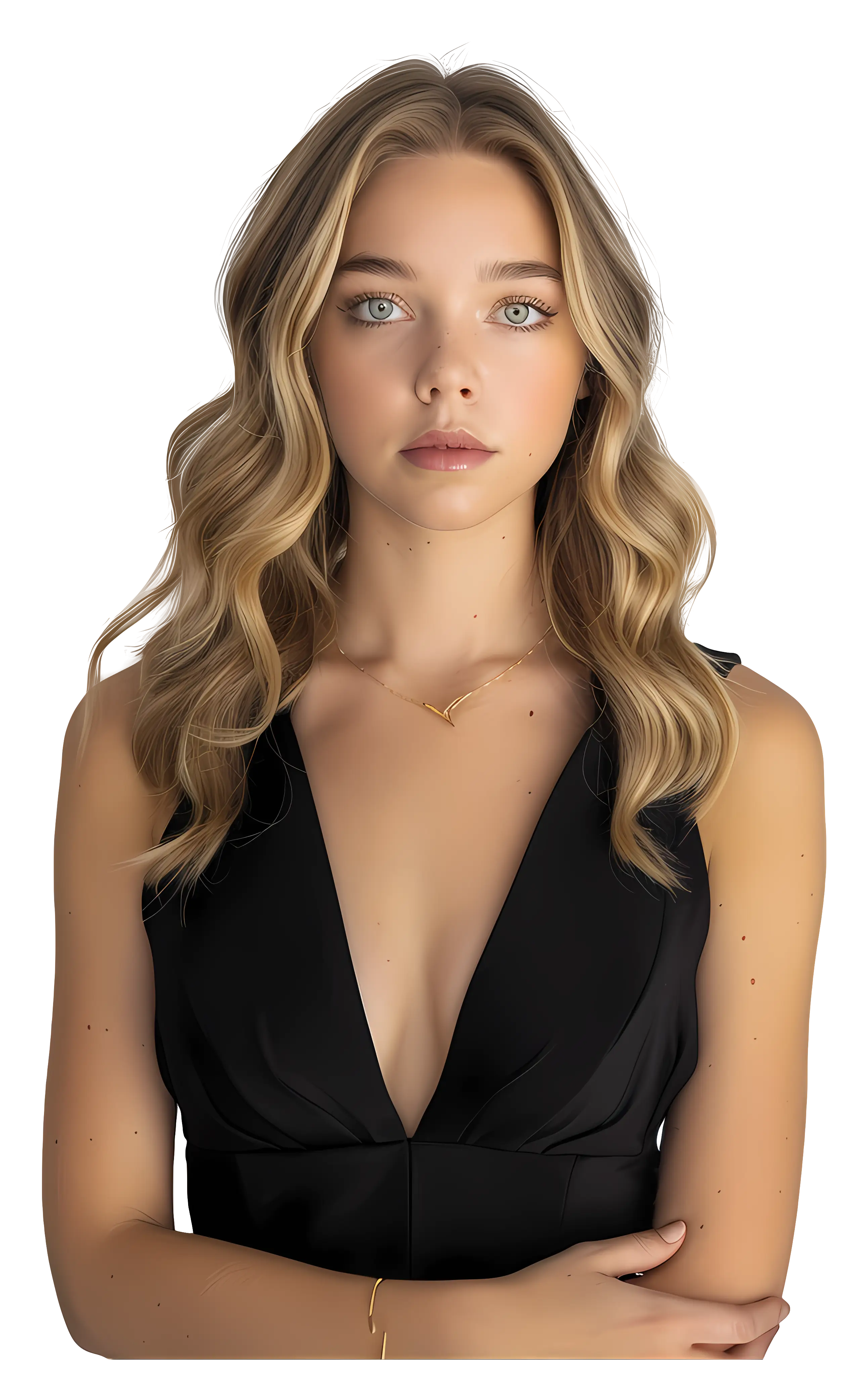 Elegant Woman in Black Dress