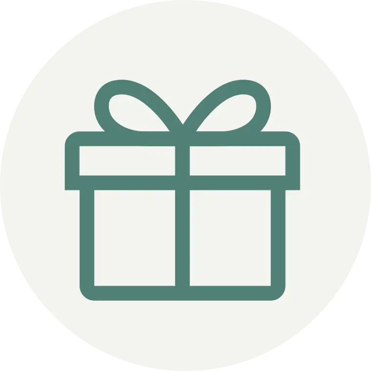 Green Gift Icon Representing Celebration