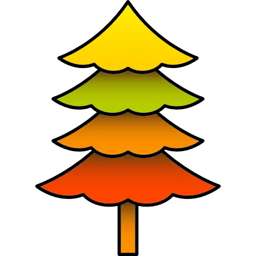Gradient Colored Tree Icon for Nature Design