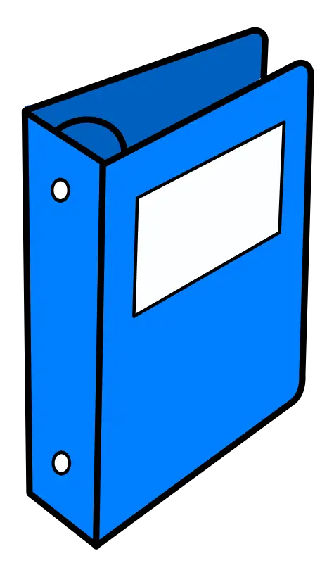 Blue Binder with Label Illustration