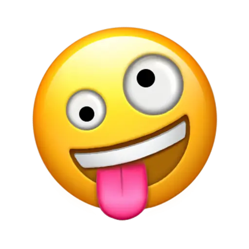 Silly Face Emoji with Yellow Background