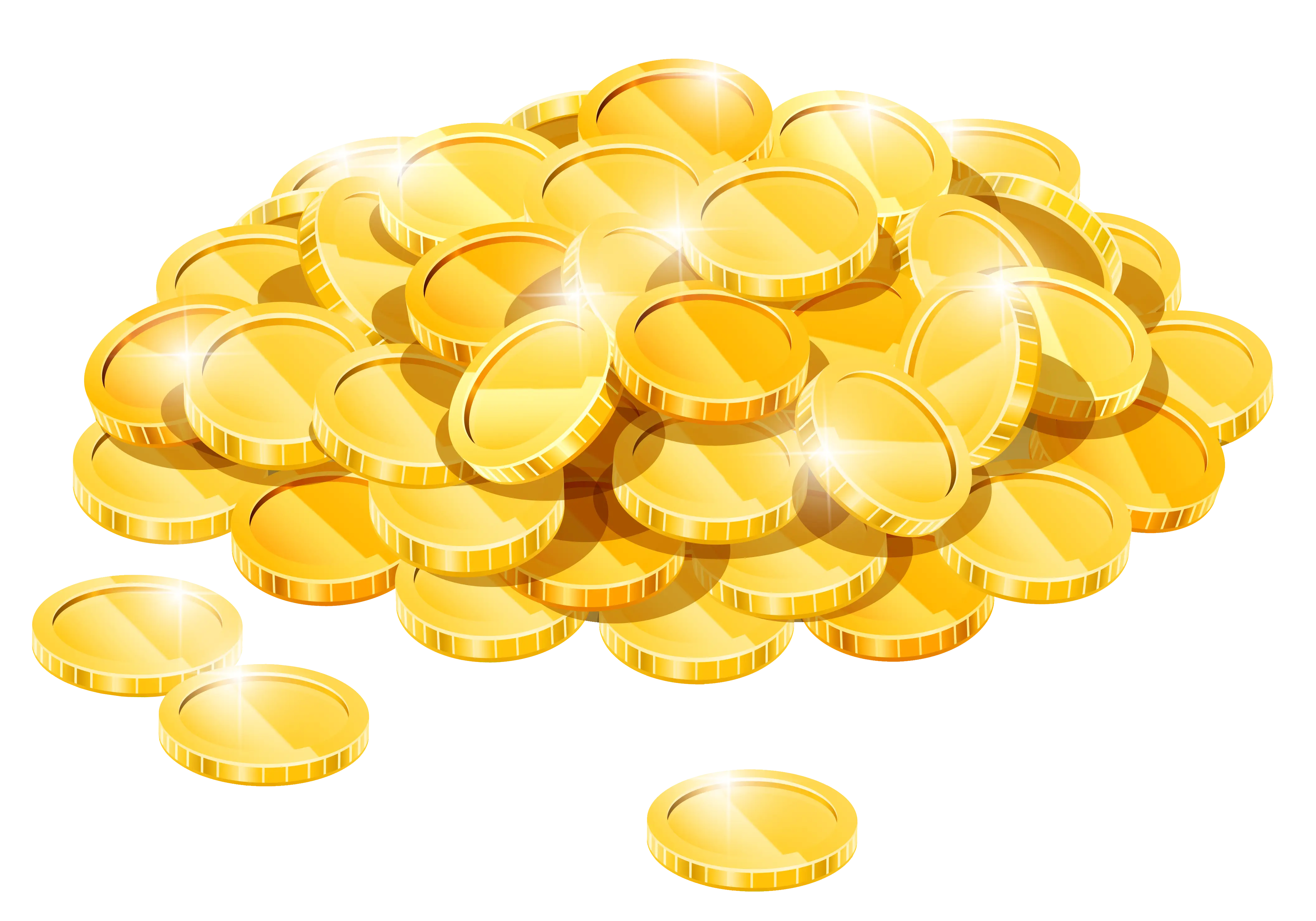 Shining Pile of Gold Coins Illustration