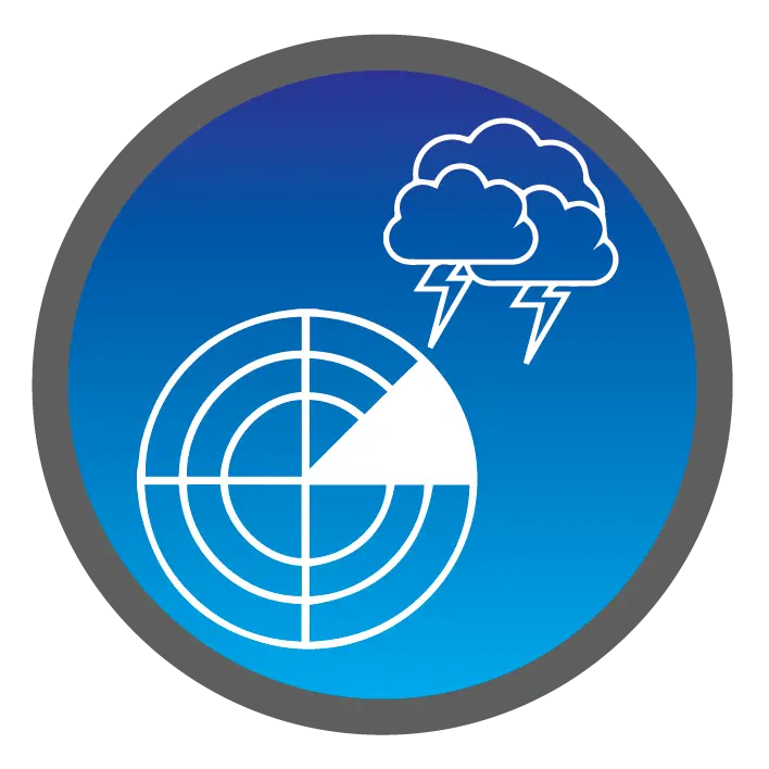 Weather Radar with Storm Cloud