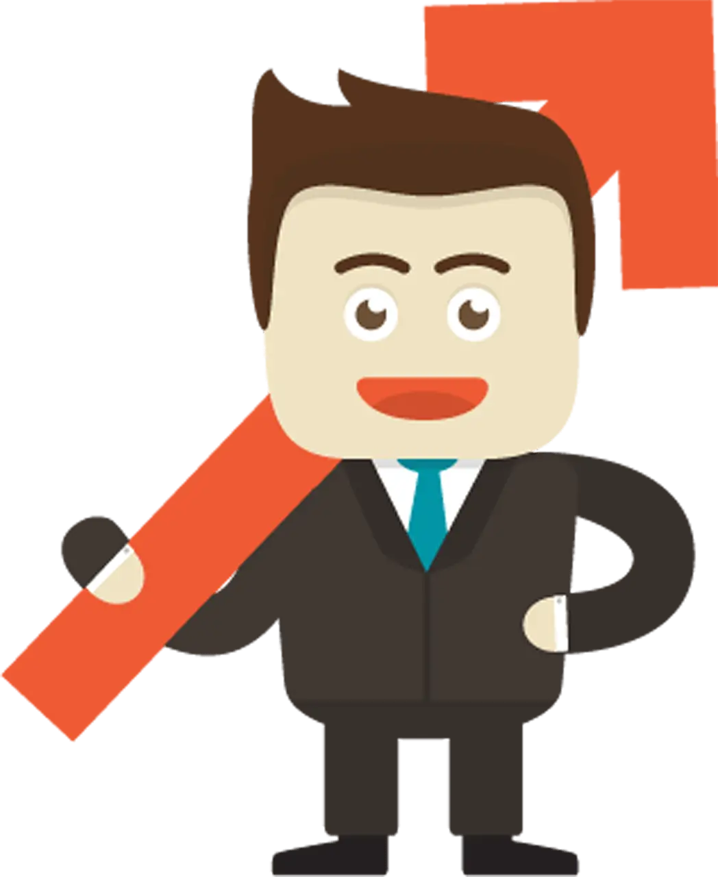 Businessman Holding Up Arrow Cartoon