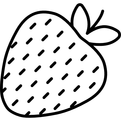 Strawberry Sketch in Minimalist Black Outline