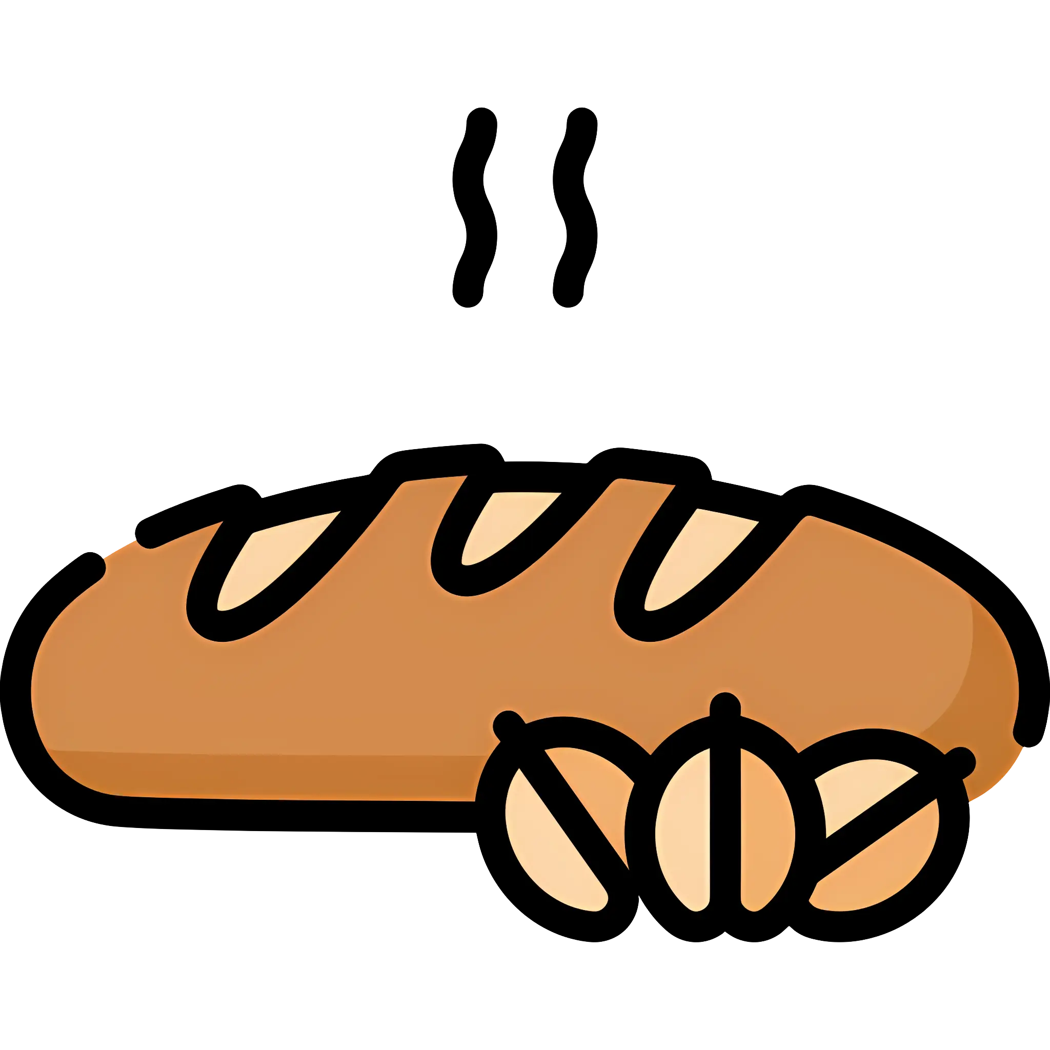 Cartoon Styled Bread Loaf with Grains