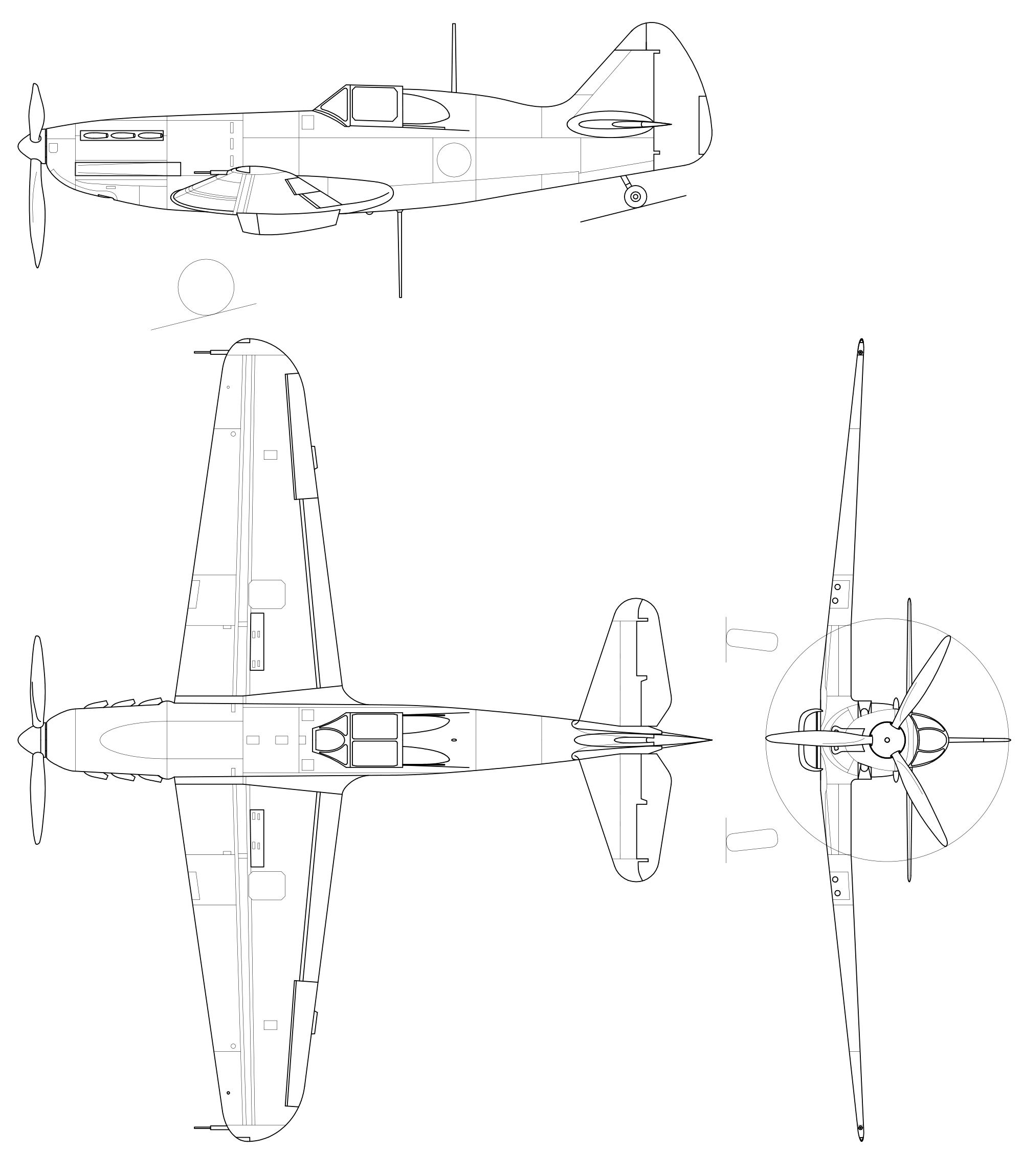 Airplane Blueprint Technical Drawing