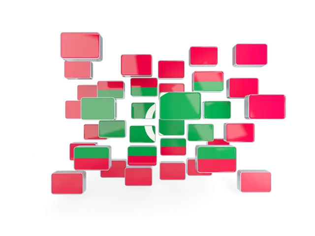 Red and Green Abstract Blocks Logo Design