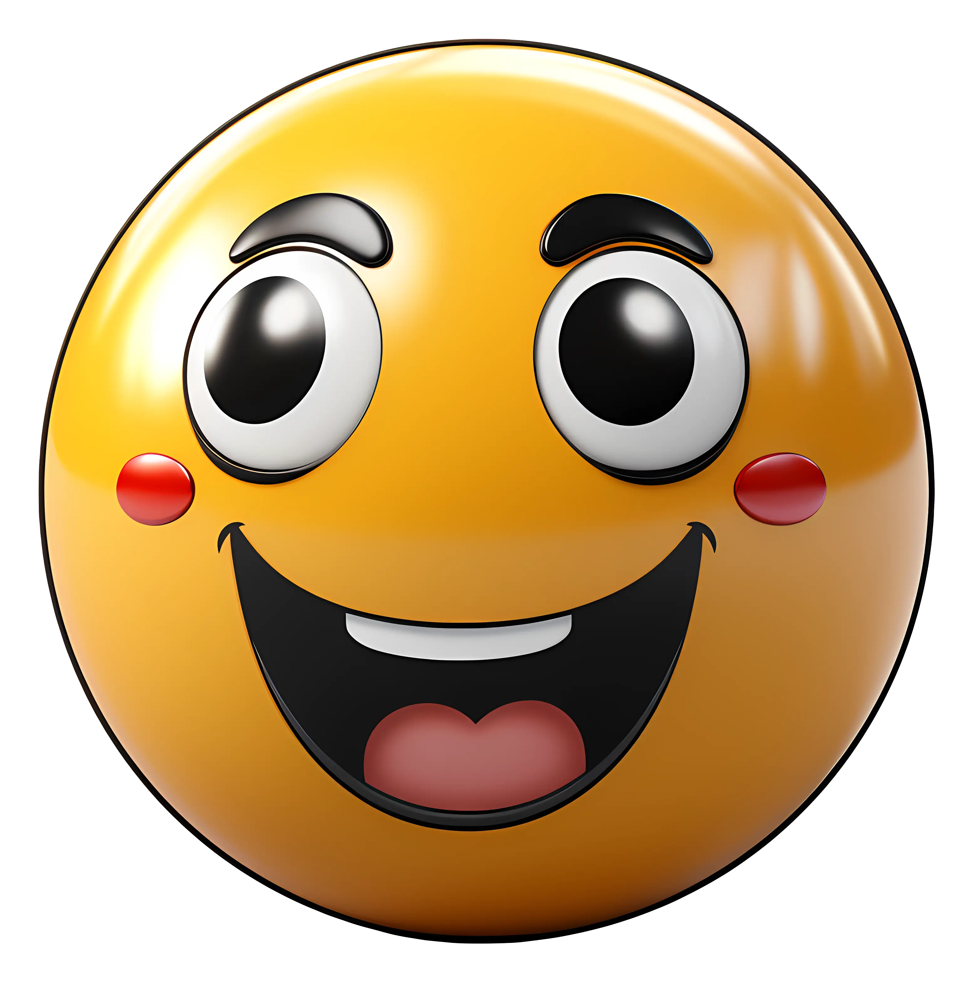 Excited Yellow Emoji with Wide Bright Eyes