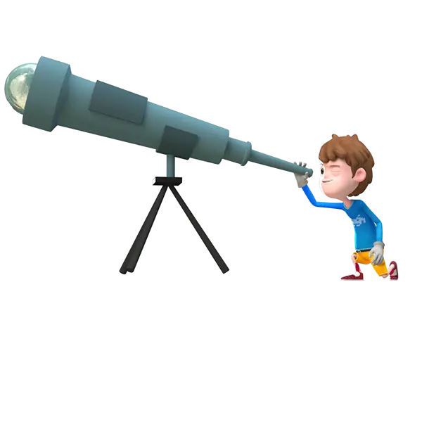 Boy Looking Through a Telescope