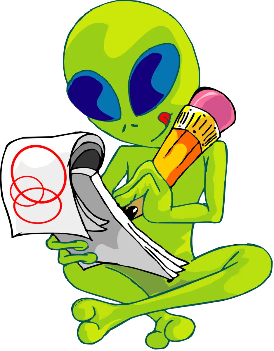 Alien Drawing with Pencil