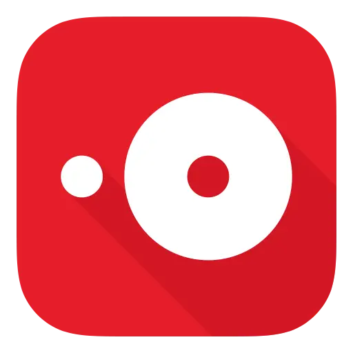 Abstract Red Circle and Dot Icon Logo