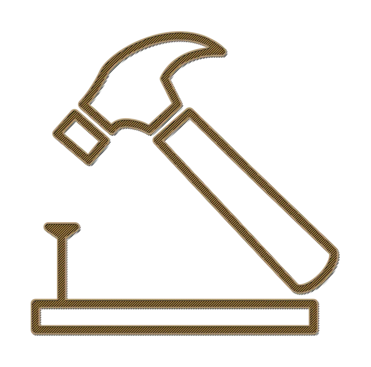 Hammer and Nail Icon for Construction