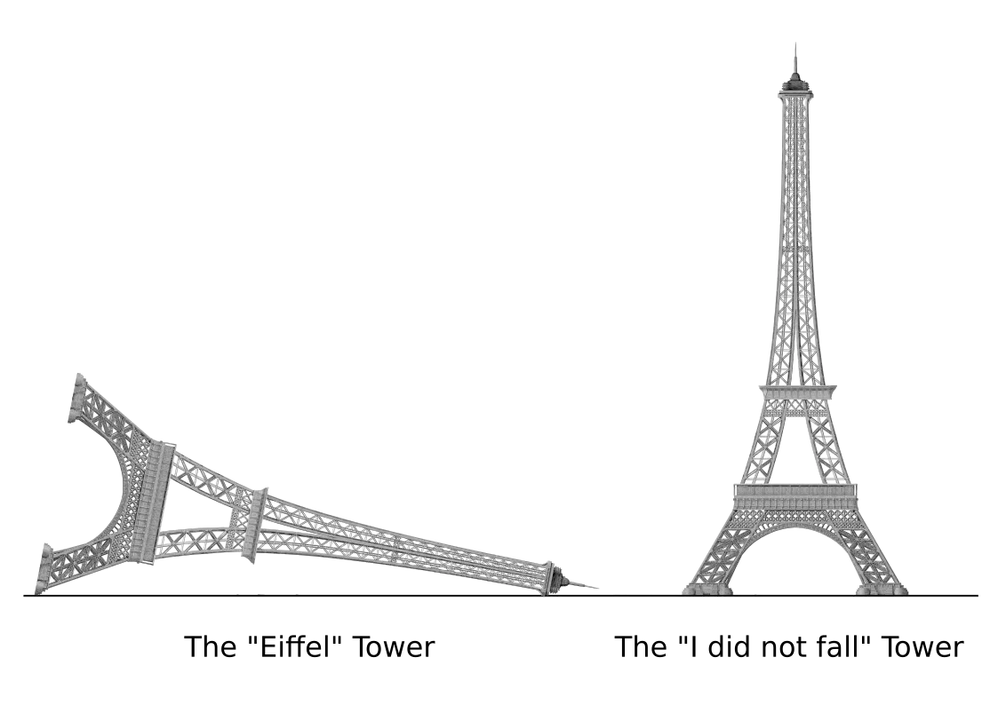 Eiffel Tower Illustration with Humorous Twist