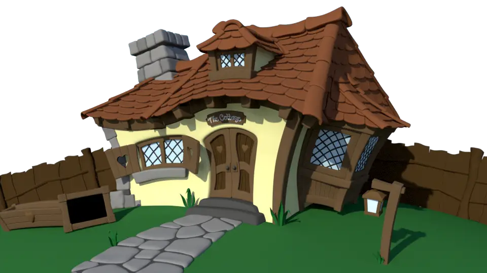 Whimsical Cartoon Cottage