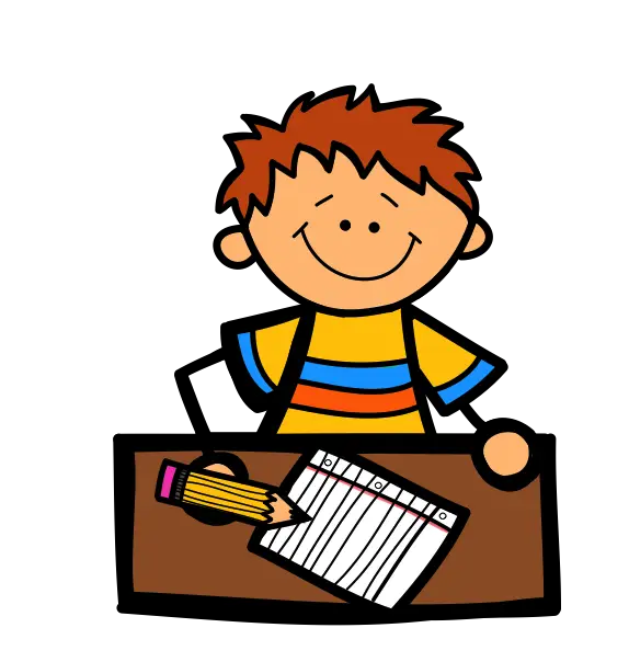 Happy Student Doing Homework