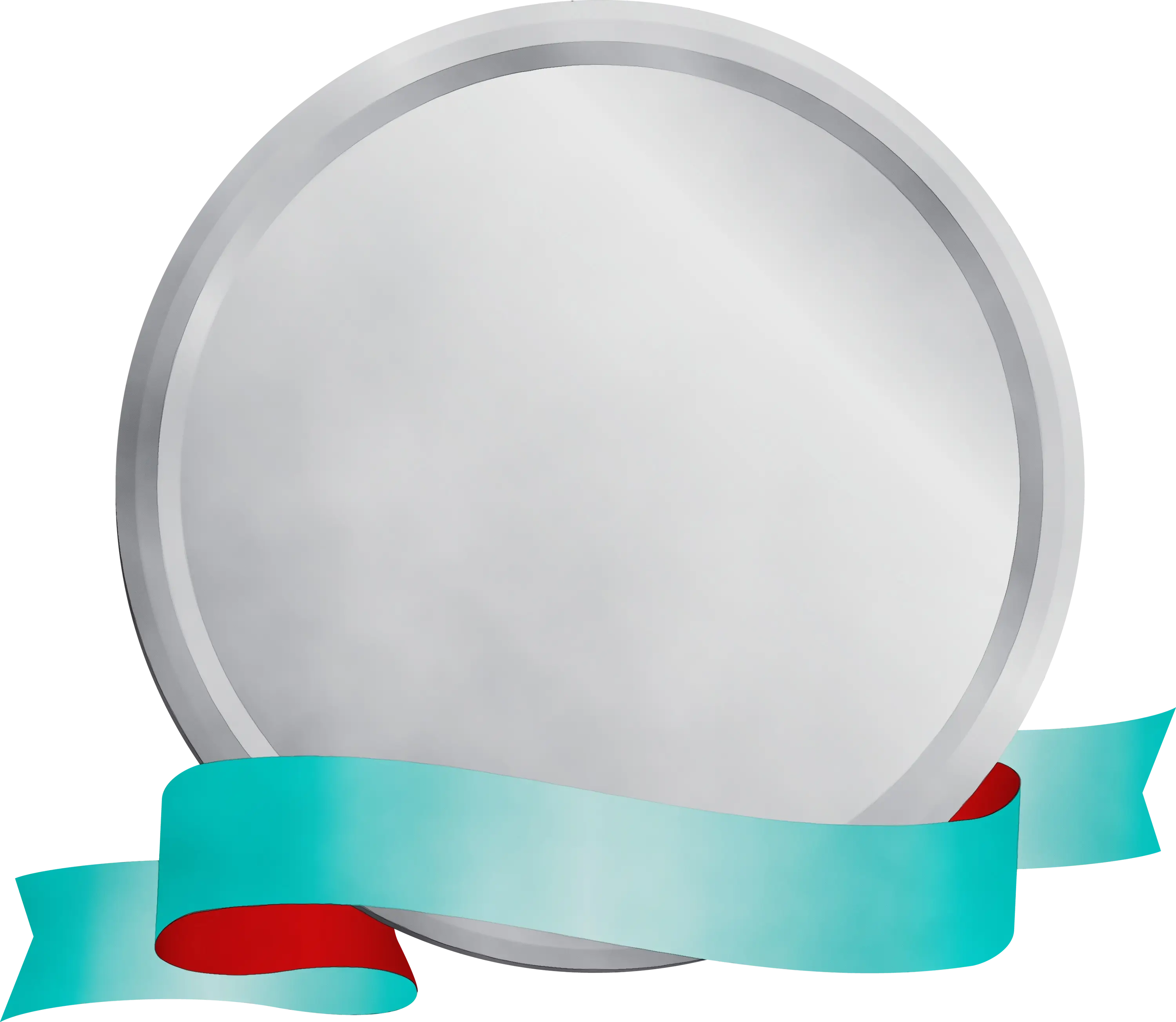 Gray Medal with Teal Ribbon