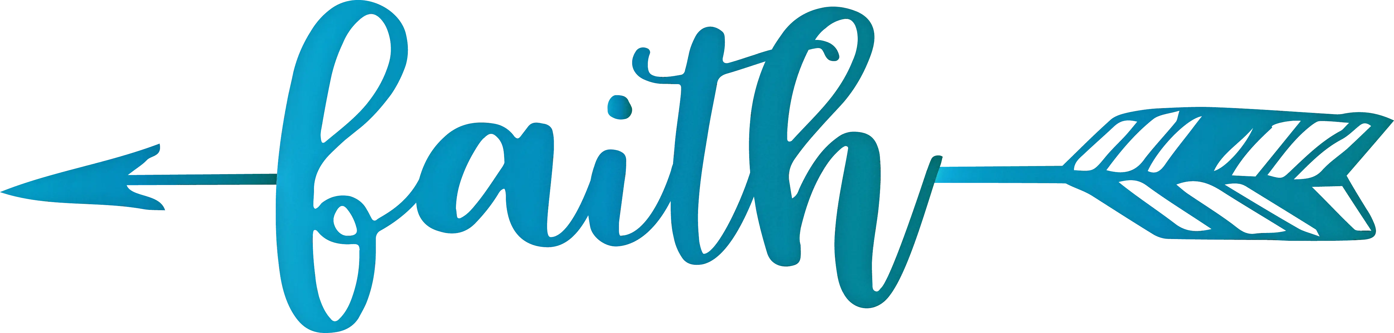 Blue Faith Arrow Typography