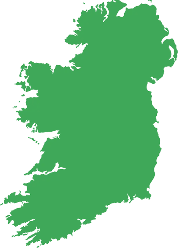 Green Map of Ireland for Geography Use