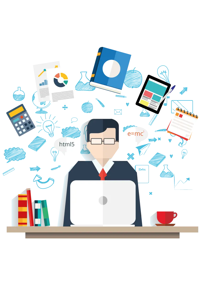 Man Working on Laptop Illustration