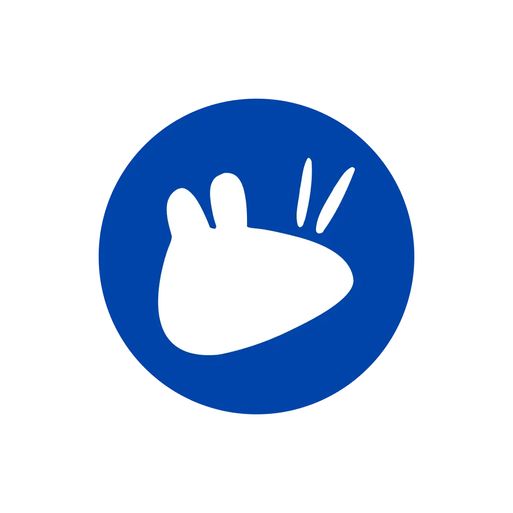 Blue Circular Bunny Symbol Icon