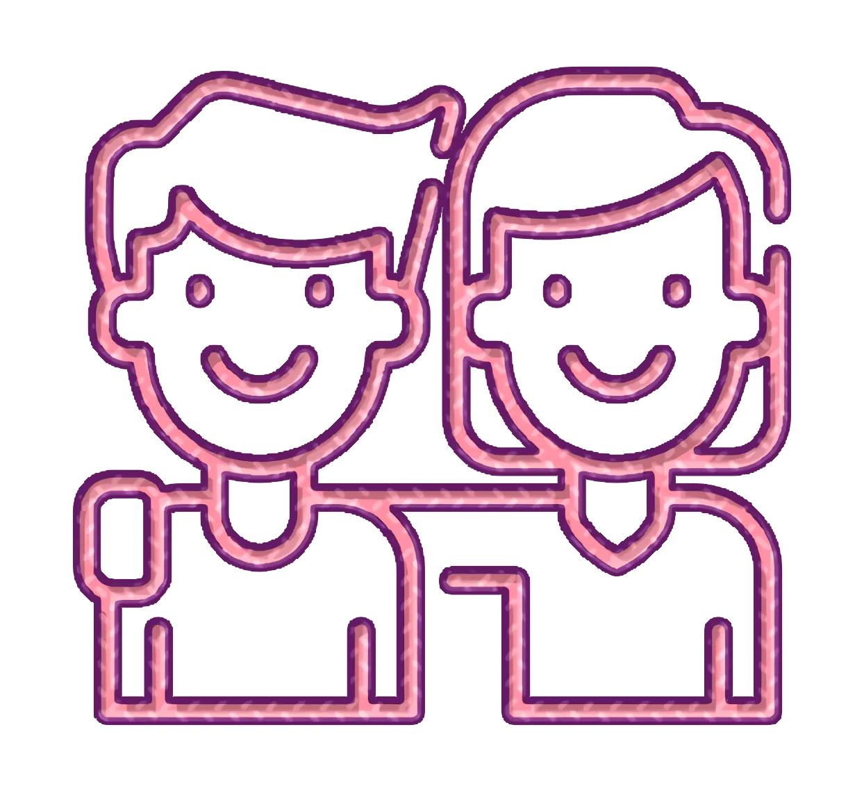 Cartoon Drawing of Friends