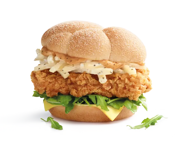 Crispy Fried Chicken Burger with Toppings