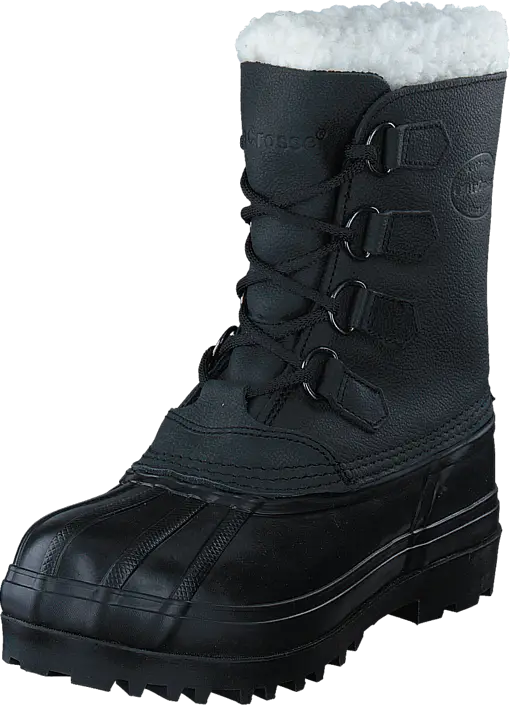 Black Winter Boot with Fur Lining