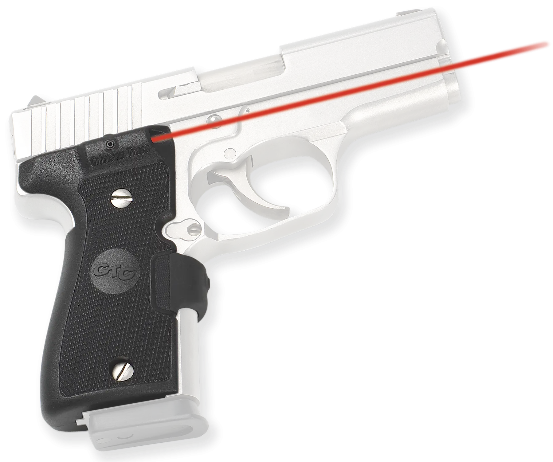 Handgun with Laser Aiming Sight