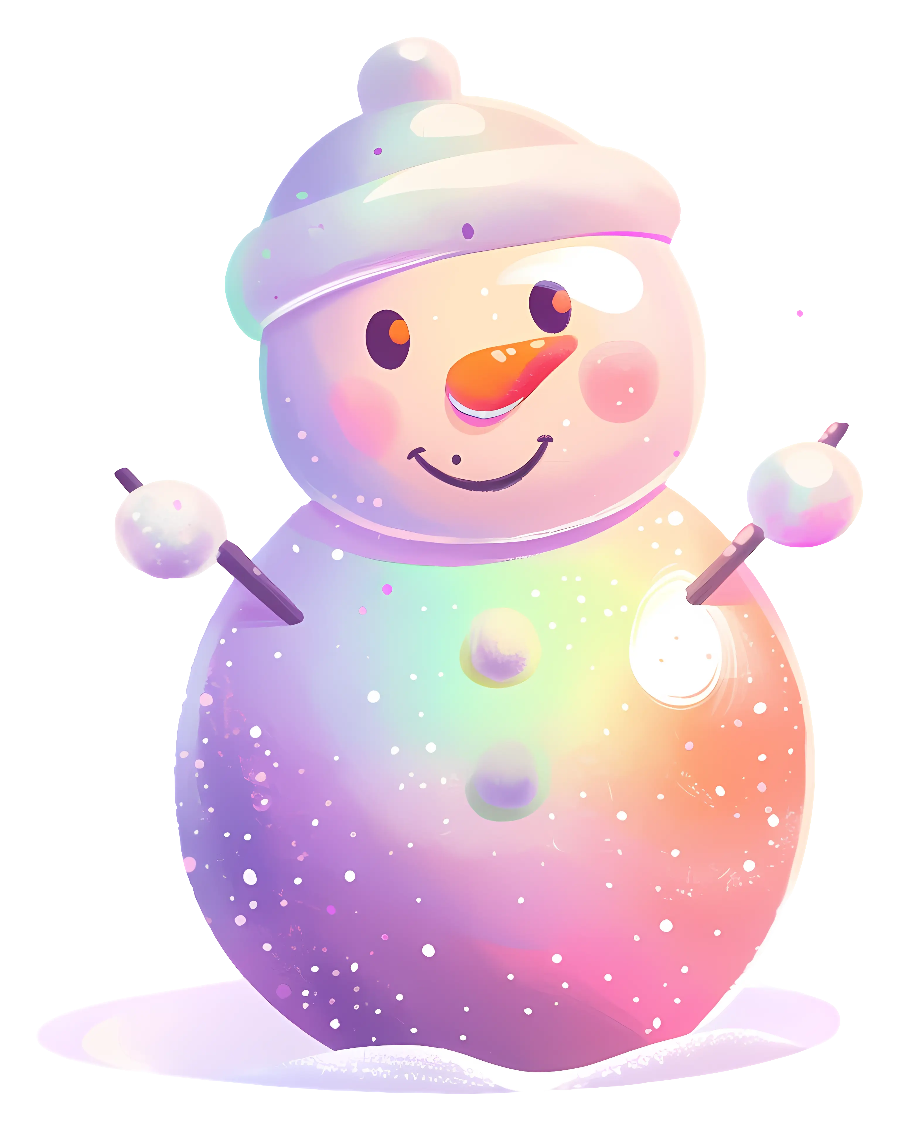 Joyful Gradient Cartoon Snowman in Winter
