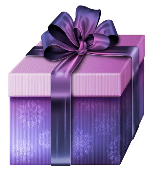 Beautiful Purple Gift Box with Ribbon Bow