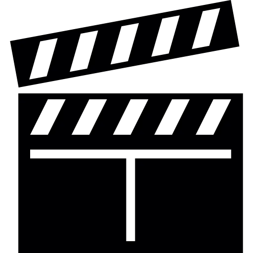 Black and White Clapperboard Icon