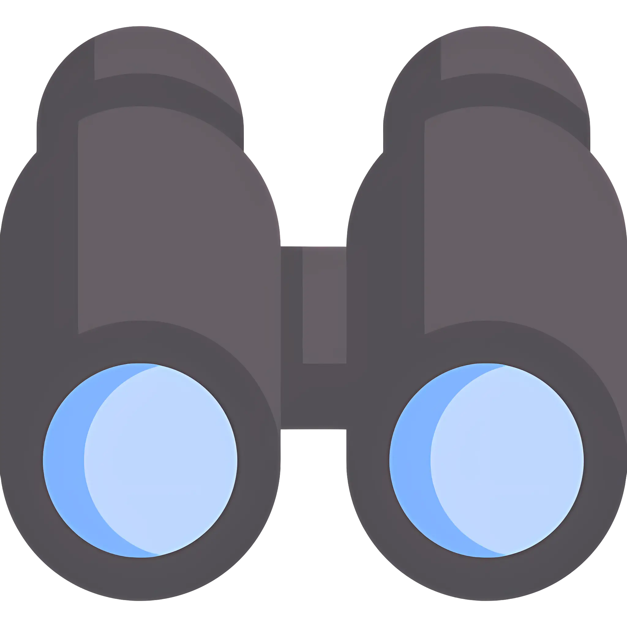 Black Binoculars with Blue Lenses Icon