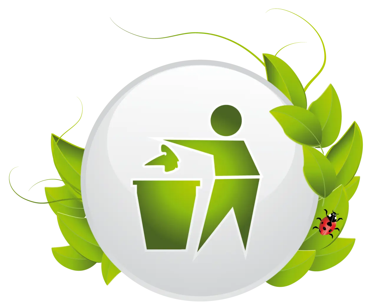 Eco Recycling Symbol with Green Leaves