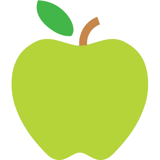 Green Apple with Leaf Illustration