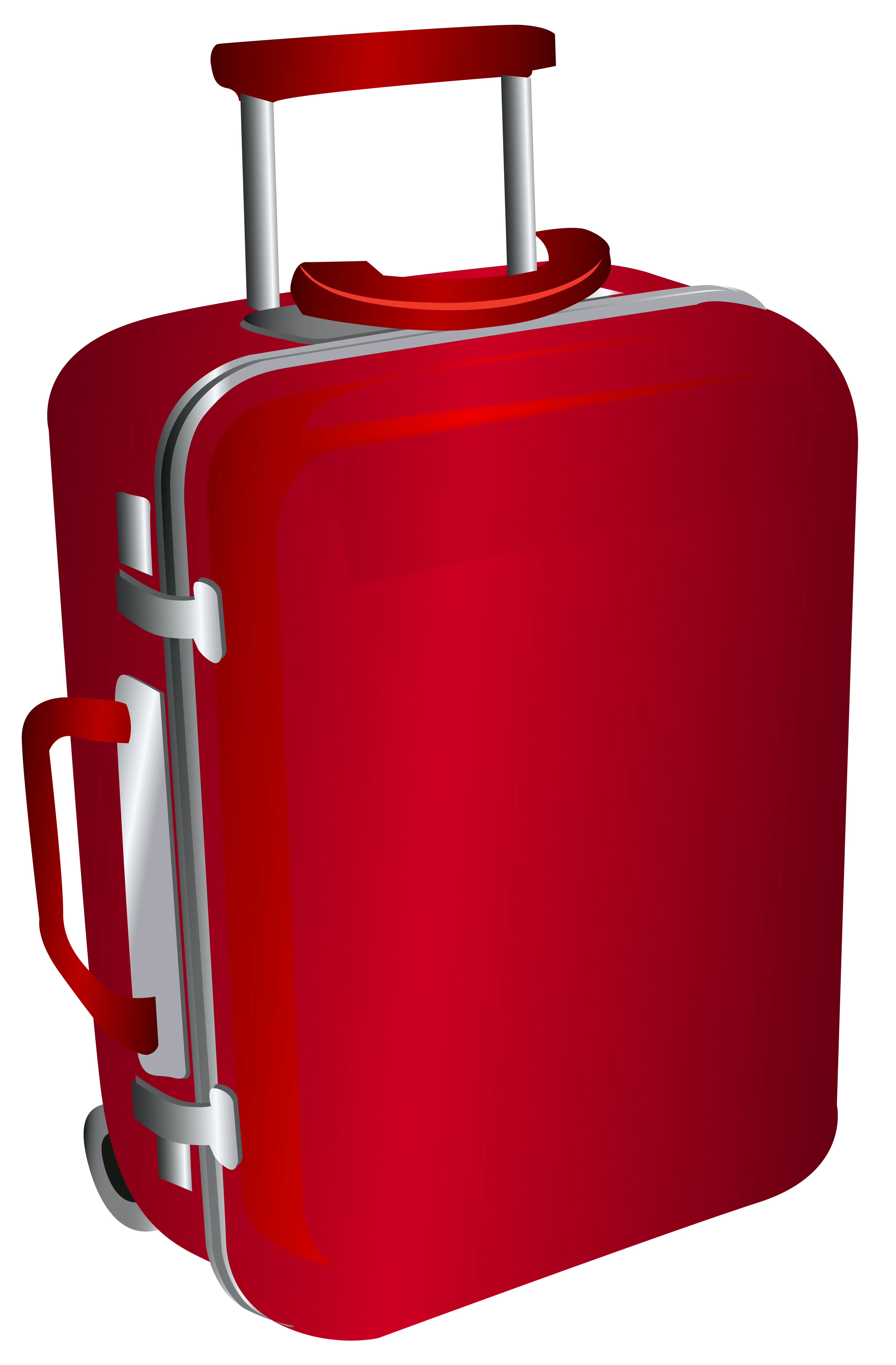 Red Suitcase with Handle