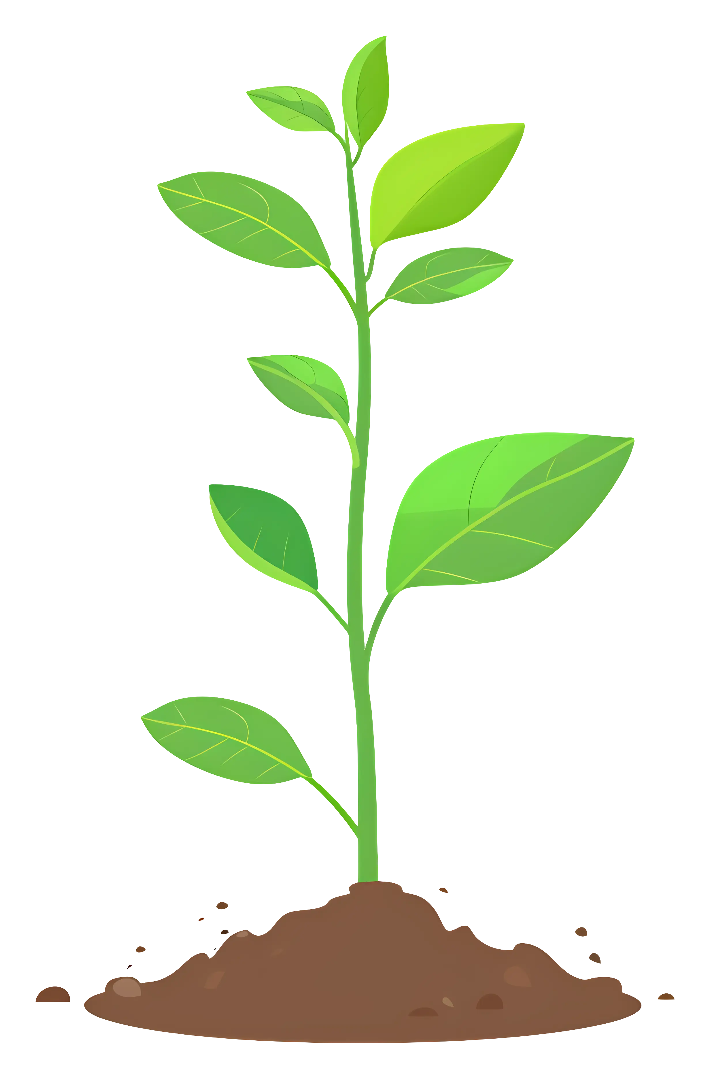 Young Green Sapling in Soil