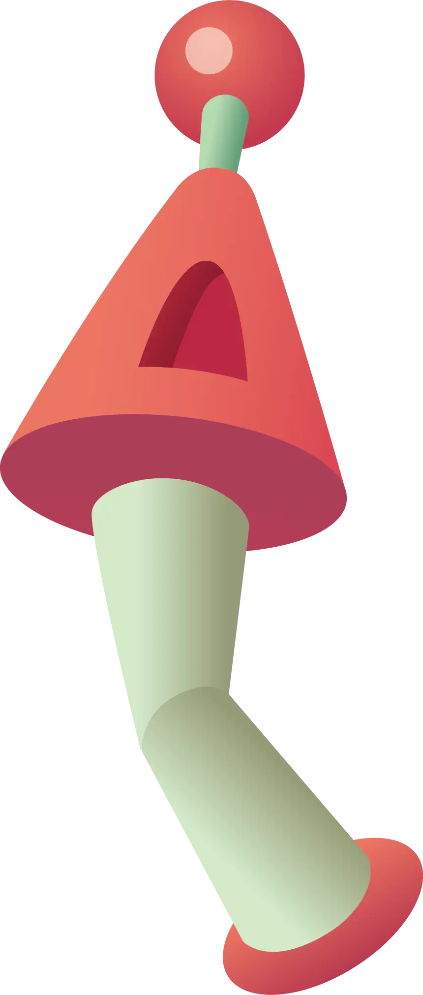 Red and Green Rocket Illustration