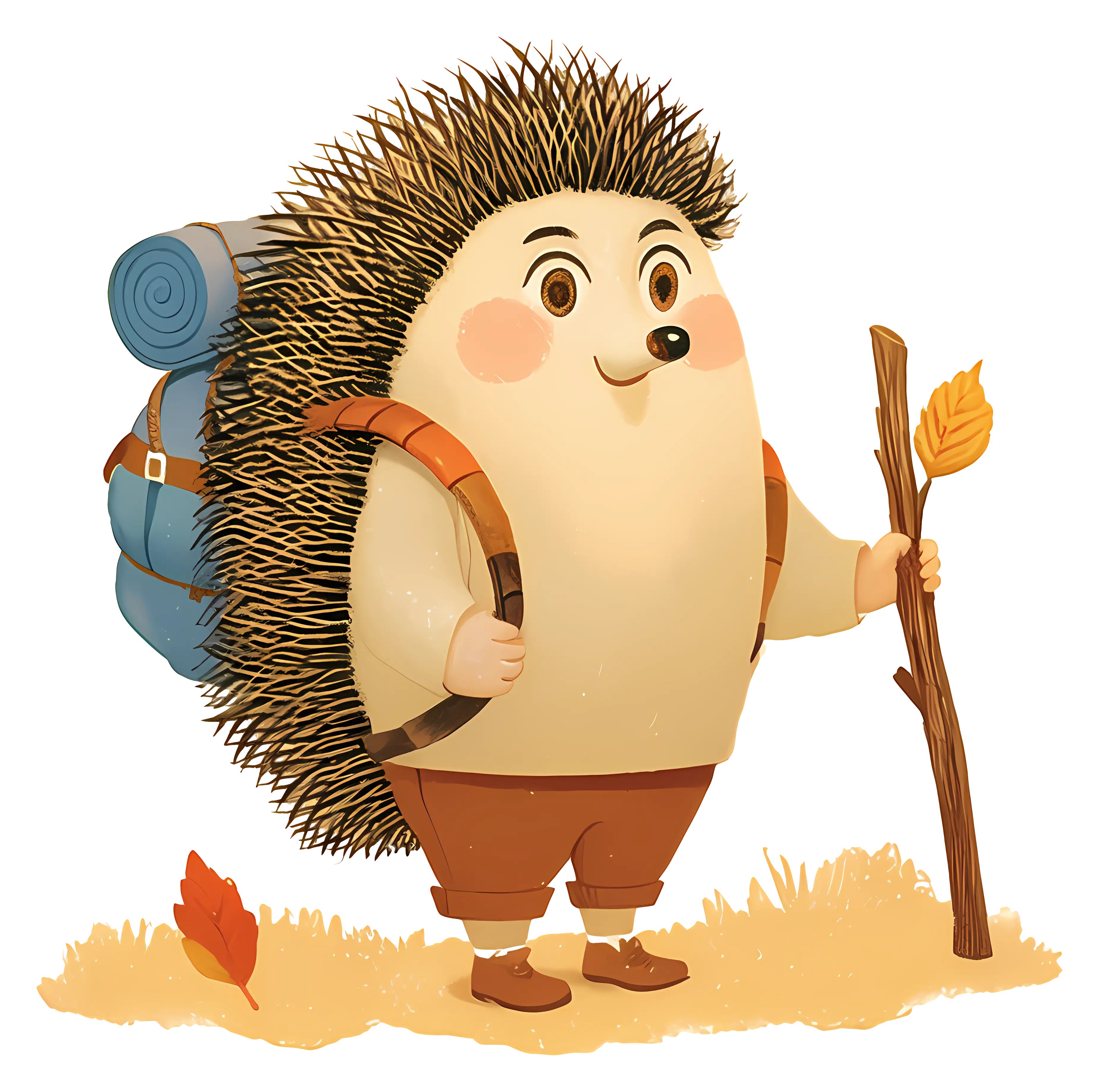 Adventurous Hedgehog with Backpack