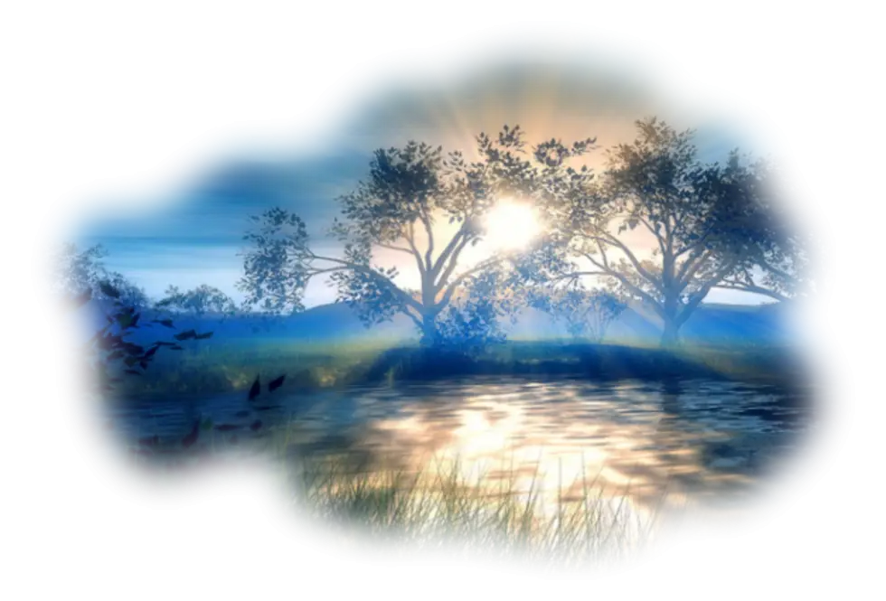 Serene Sunrise Over Lake Landscape