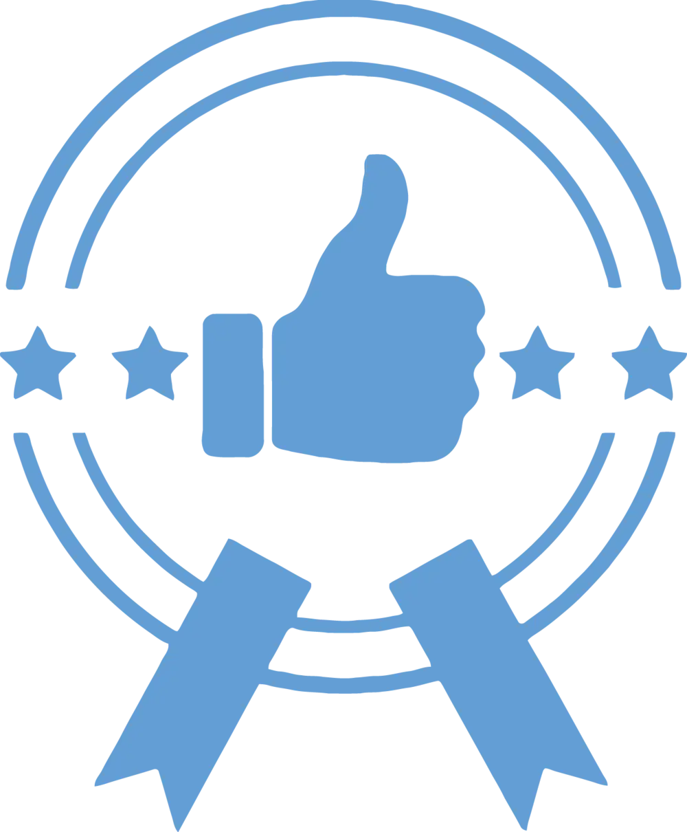 Blue Thumbs-up Badge Design