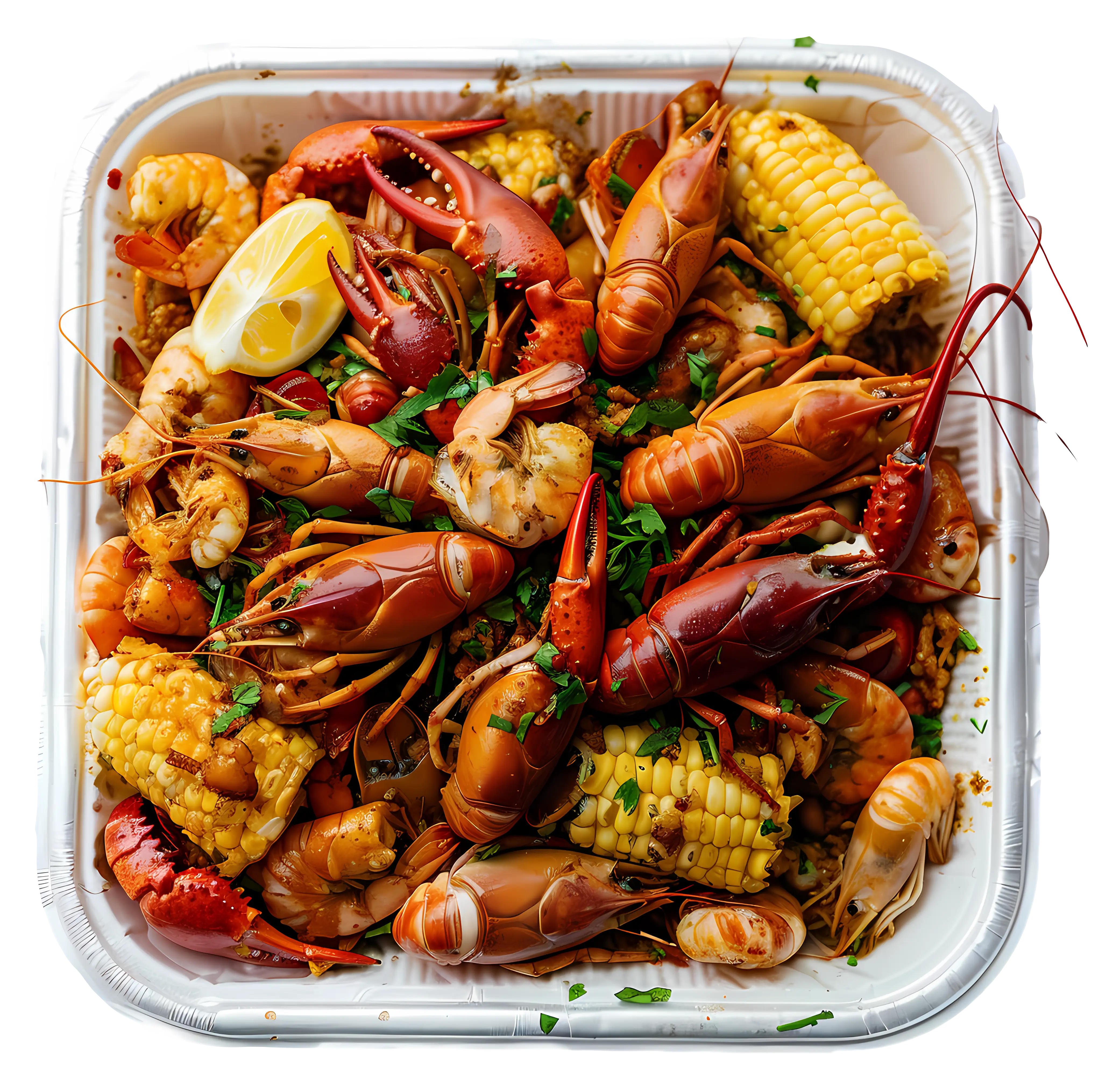 Seafood Boil with Corn and Lemon